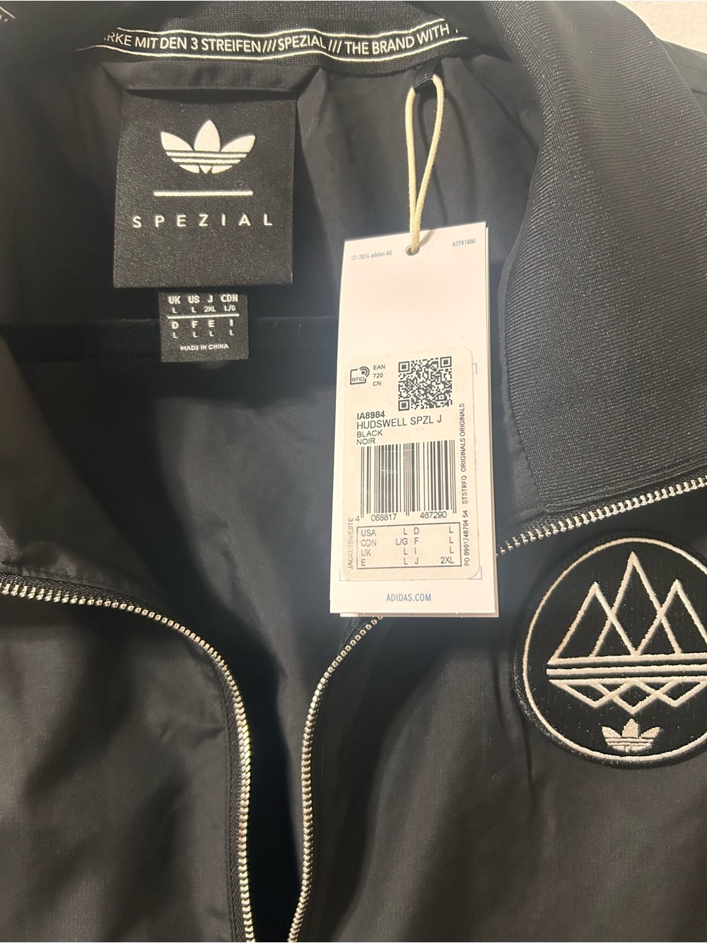 adidas Black Men's Lightweight Windbreaker Jacket - Picture 14 of 14